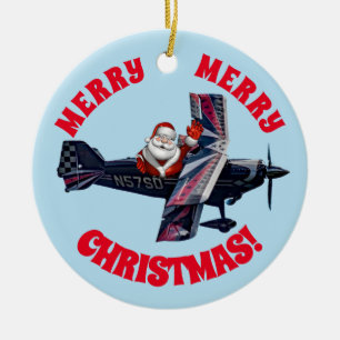 Waving Santa Keramik Ornament