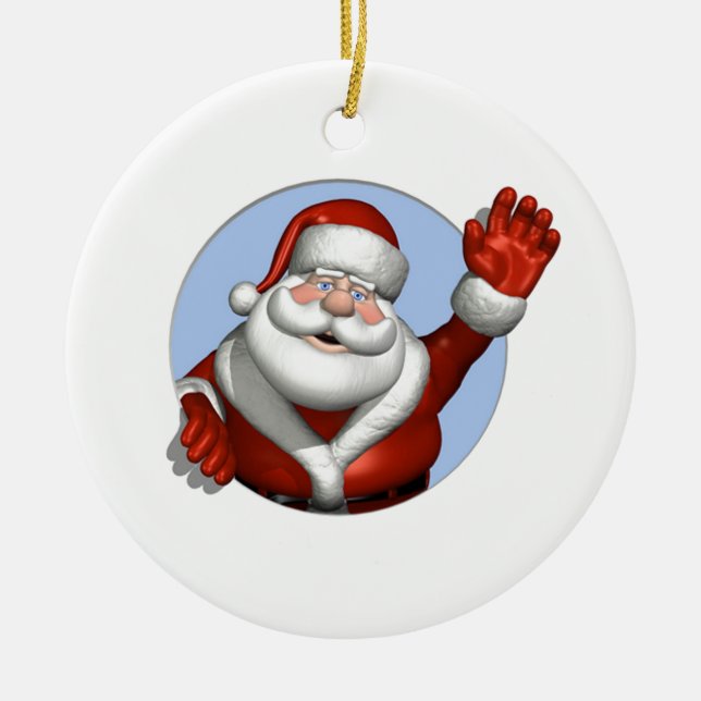Waving Santa Keramikornament (Vorne)
