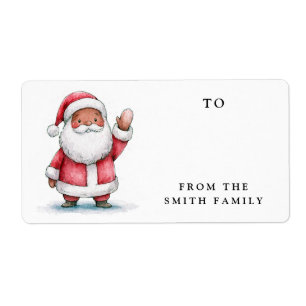 Waving Santa Weihnachten an Geschenk-Anhänger
