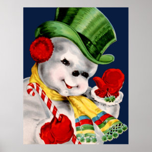Waving Snowman Poster