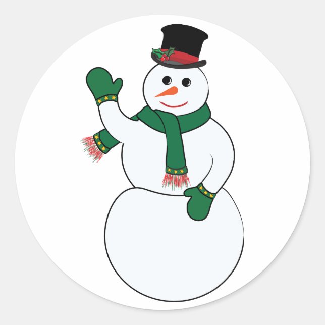 Waving Snowman Stickers (Vorderseite)