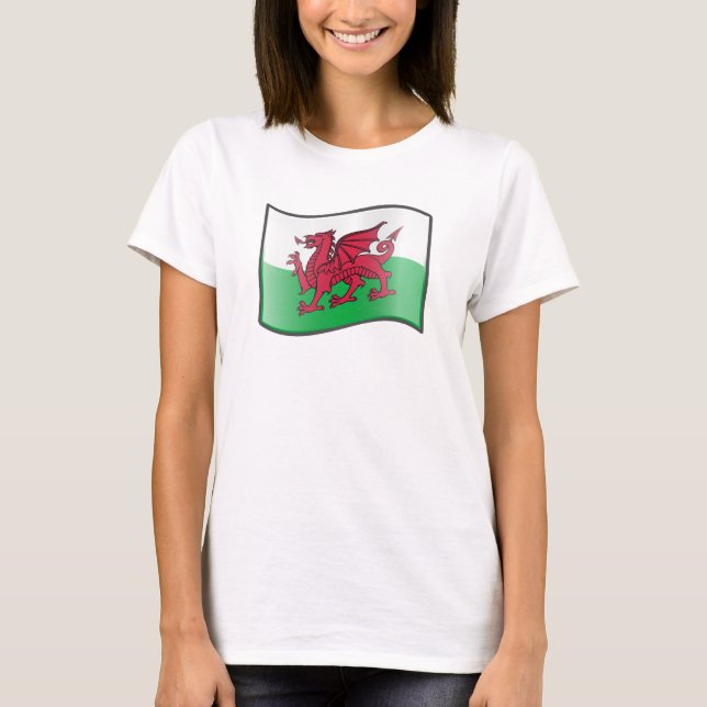 Waving Welsh Flag T - Shirt (Vorderseite)