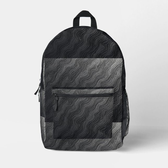 Wavs of Gray Bedruckter Rucksack (Vorderseite)