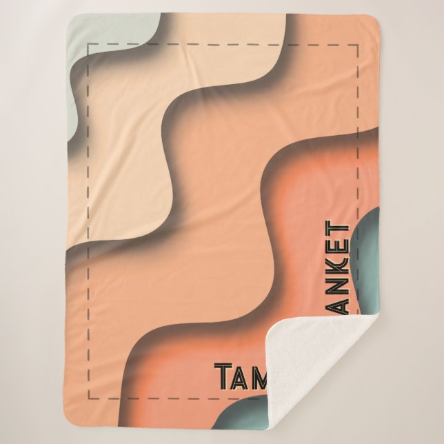 Wavy 3D Retro Custom Name with Corner Text Sherpadecke (Vorderseite)