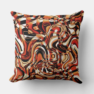 Wavy Abstrakt 270321 - 02 Orange Kissen