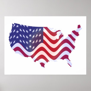 WAVY AMERICAN FLAG POSTER