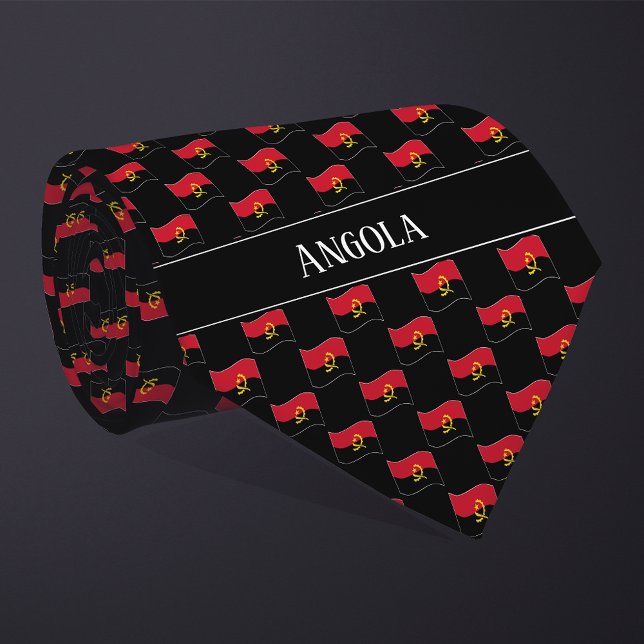 Wavy Angola Flag Muster Krawatte (Von Creator hochgeladen)