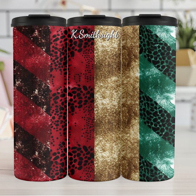 Wavy Animal Print Textured Design Thermosbecher (Von Creator hochgeladen)