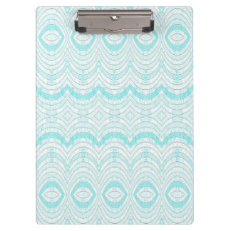 Wavy Aqua Geometric Muster Klemmbrett