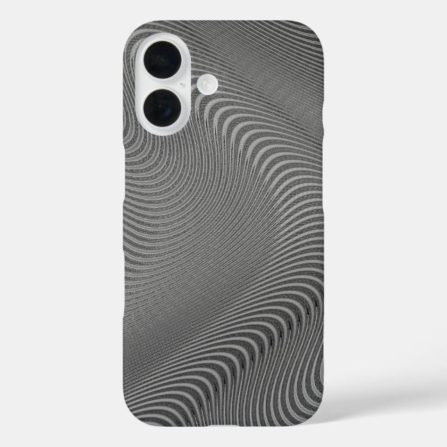 Wavy Art Silver Gray iPhone Case (Rückseite)