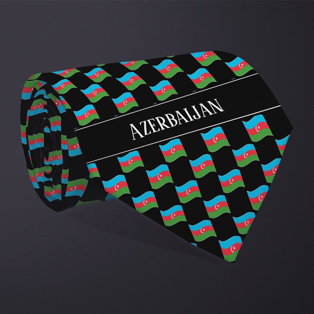 Wavy Aserbaijan Flag Pattern Krawatte (Von Creator hochgeladen)