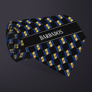 Wavy Barbados Flag Pattern Krawatte