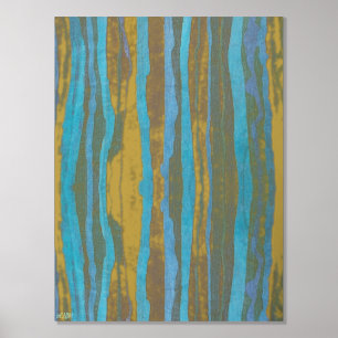 Wavy Batik Streifen Gold Foil Print Foliendrucke