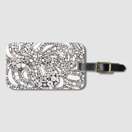 Wavy Bendy Circles Square Abstract Pen Drawing Gepäckanhänger