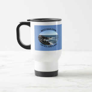 Wavy Blauer Atlantik Bester Vater auf See und Land Reisebecher