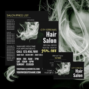Wavy Blonde Hair, Friseur, Friseur, Salon Advert Flyer