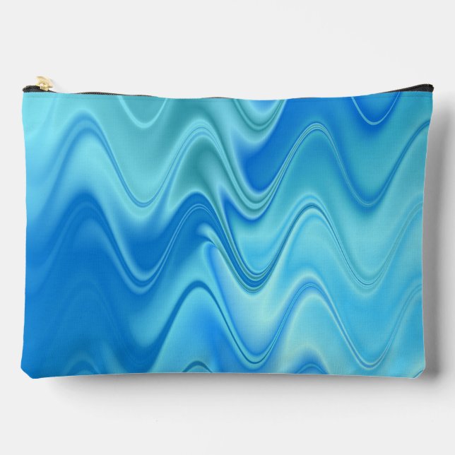 Wavy Blue Abstrakt Accessory Bag Zubehörtasche (Vorderseite)
