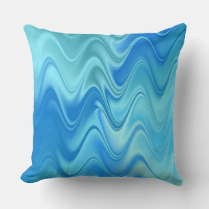 Wavy Blue Abstrakt Kissen