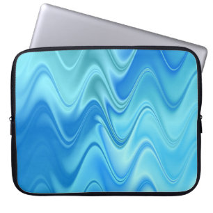 Wavy Blue Abstrakt Laptopschutzhülle