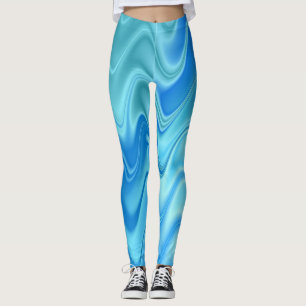 Wavy Blue Abstrakt Leggings