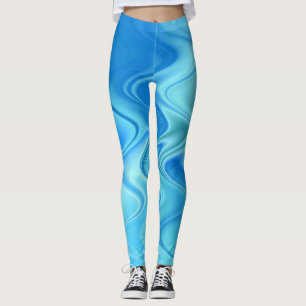Wavy Blue Abstrakt Leggings