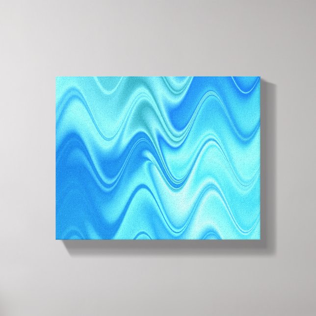 Wavy Blue Abstrakt Leinwanddruck (Vorderseite)