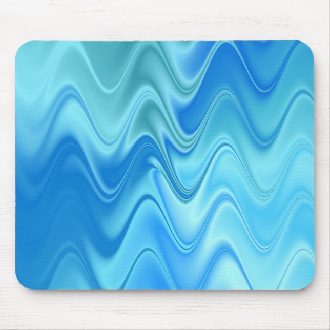Wavy Blue Abstrakt Mousepad (Vorne)