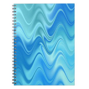 Wavy Blue Abstrakt Notizblock