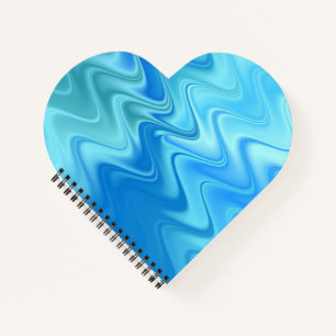 Wavy Blue Abstrakt Notizbuch