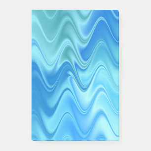 Wavy Blue Abstrakt Post-it Klebezettel