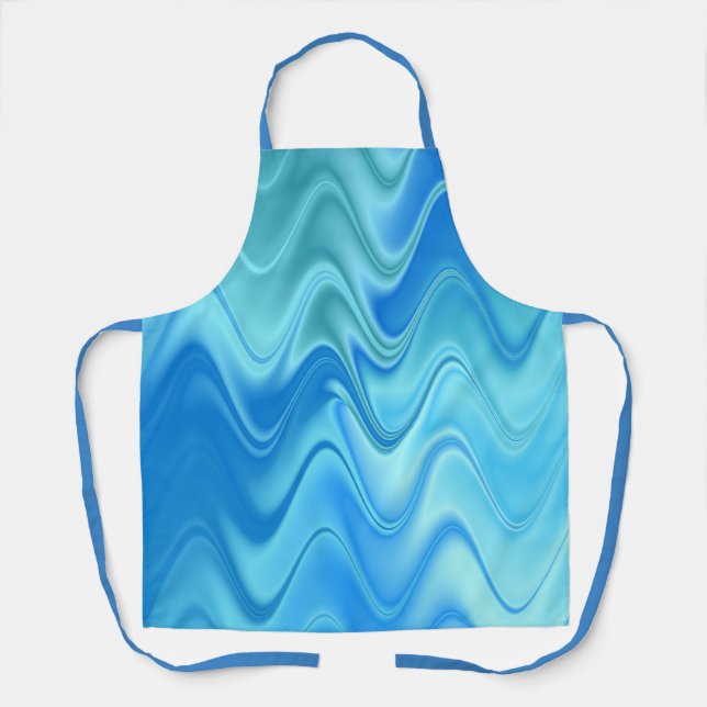 Wavy Blue Abstrakt Schürze (Vorderseite)