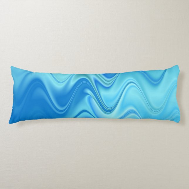 Wavy Blue Abstrakt Seitenschläferkissen (Vorderseite)