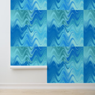 Wavy Blue Abstrakt Tapete