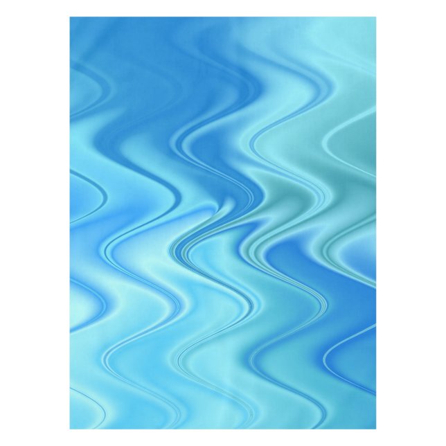 Wavy Blue Abstrakt Tischdecke (Vorderseite)