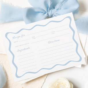 Wavy Blue Brautparty Rezept Card Einladung