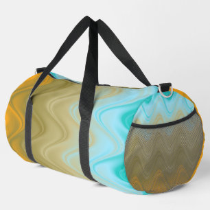 Wavy Blue Green Orange Abstrakt Duffle Bag