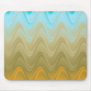 Wavy Blue Green Orange Abstrakt Mousepad