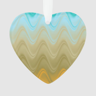 Wavy Blue Green Orange Abstrakt Ornament