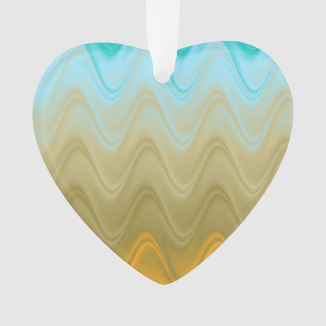 Wavy Blue Green Orange Abstrakt Ornament (Vorderseite)