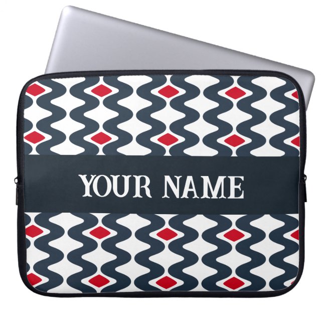 Wavy Blue Laptop Case (Vorderseite)