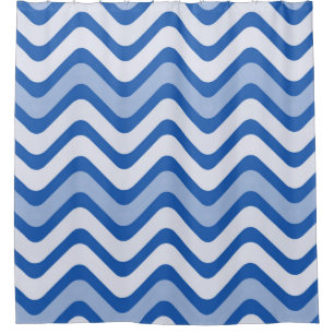 Wavy Blue Pattern Duschvorhang