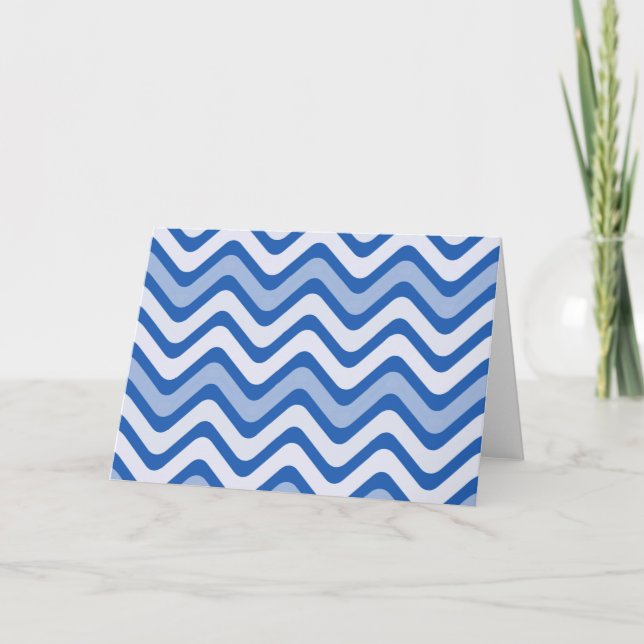 Wavy Blue Pattern Karte (Vorderseite)