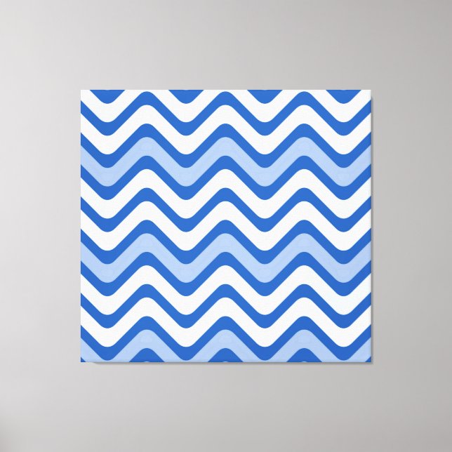 Wavy Blue Pattern Leinwanddruck (Vorderseite)