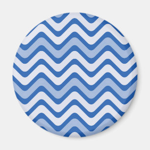 Wavy Blue Pattern Magnet