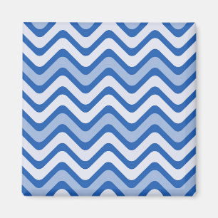 Wavy Blue Pattern Magnet
