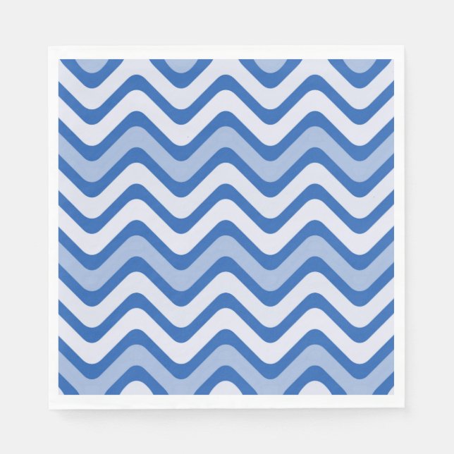 Wavy Blue Pattern Serviette (Vorderseite)