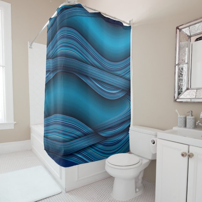Wavy Blues Duschvorhang (Beispiel)