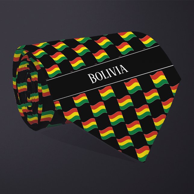 Wavy Bolivia Flag Pattern Krawatte (Von Creator hochgeladen)