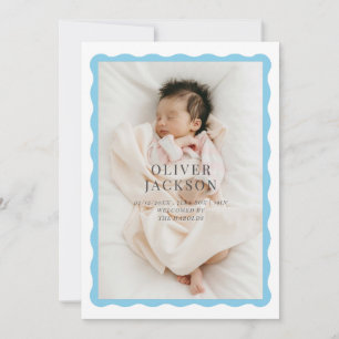 Wavy Border Cutesy Design für einen kleinen Jungen Ankündigung
