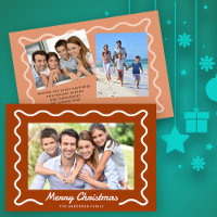 Wavy Border Frohe Weihnachten 3 Fotos Rost